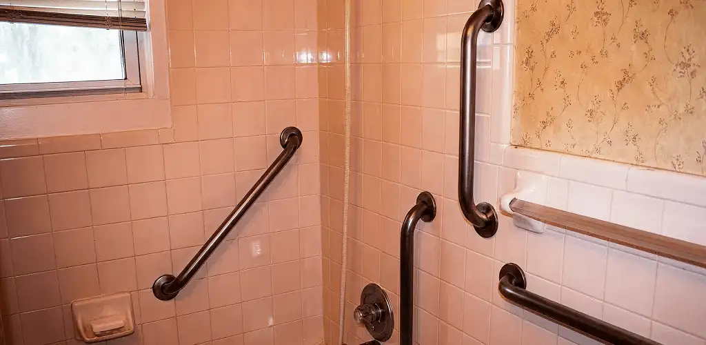 Shower grab bar installation for bathroom safety and accessibility in Anaheim, CA