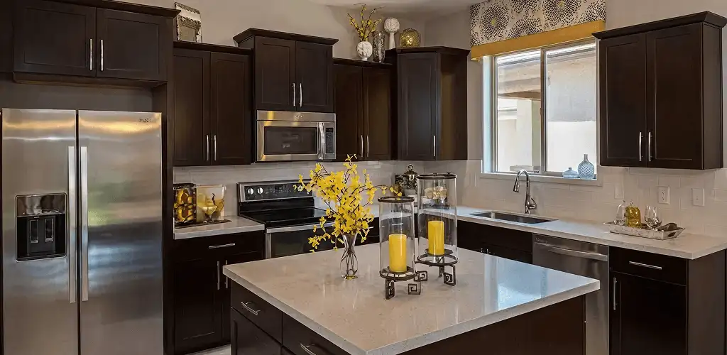Cabinet painting results with freshly painted kitchen cabinets in Anaheim, CA