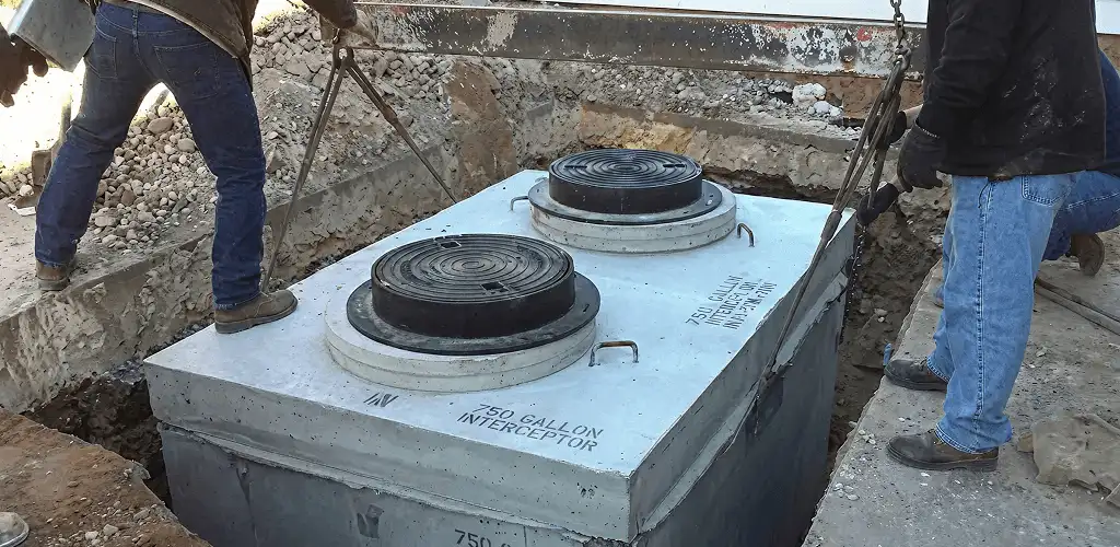 Grease trap installation for a commercial property drainage system in Anaheim, CA