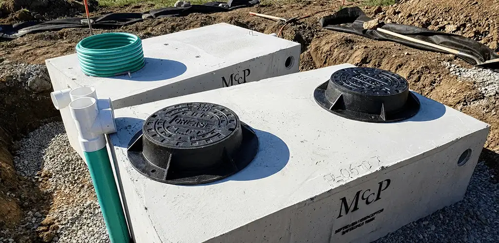 Grease trap installation unit set in place for drainage protection in Anaheim, CA