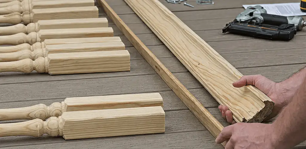 Handrail installation materials and wood components for stair rail work in Anaheim, CA